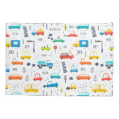 かわいいカラフル車の交通パターン 枕カバー (裏面)