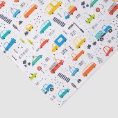 かわいいカラフル車の交通パターン 薄葉紙 (詳細)