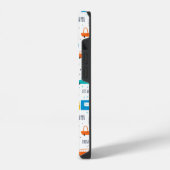 かわいいカラフル車の交通パターン iPhoneケース (左側面)