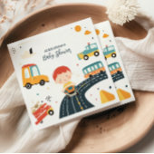 かわいいカラフル車の男の子のシャワー スタンダードカクテルナプキン