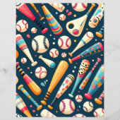 かわいいカラフル野球用スクラップブック紙 (正面)