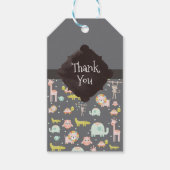 かわいいカラフル野生動物子供部屋アートサンキュー ギフトタグ (正面)