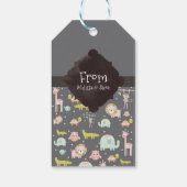 かわいいカラフル野生動物子供部屋アートサンキュー ギフトタグ (裏面)