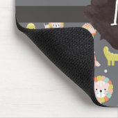 かわいいカラフル野生動物子供部屋アートモノグラム マウスパッド (コーナー)