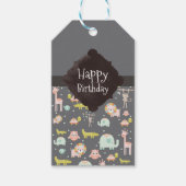 かわいいカラフル野生動物子供部屋アート誕生日 ギフトタグ (正面)