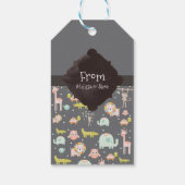 かわいいカラフル野生動物子供部屋アート誕生日 ギフトタグ (裏面)