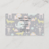 かわいいカラフル野生動物子供部屋アート 名刺 (裏面)