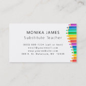 かわいいカラフル鉛筆の代用先生 名刺 (裏面)