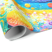 かわいいカラフル銀河系 ラッピングペーパー (ロールコーナー)