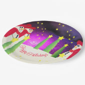 かわいいカラフル雪だるま ペーパープレート (アングル)