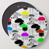 かわいいカラフル雲のパターン 缶バッジ (正面&裏面)