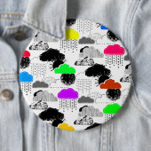 かわいいカラフル雲のパターン 缶バッジ (インサイチュ)