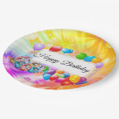 かわいいカラフル風船,花火,誕生日 ペーパープレート (アングル)