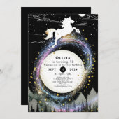 かわいいカラフル馬誕生日 招待状 (正面/裏面)