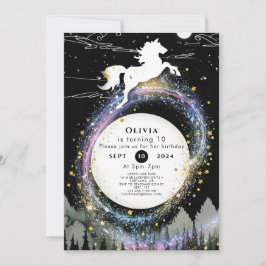 かわいいカラフル馬誕生日 招待状