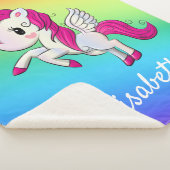 かわいいカラフル魔法のユニコーン虹の子供の名前 シェルパブランケット (3/4)