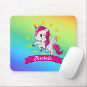 かわいいカラフル魔法のユニコーン虹の子供の名前 マウスパッド (マウス)