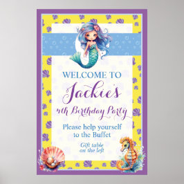 かわいいカラフル魔法の人魚ポスター ポスター