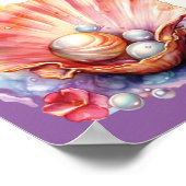 かわいいカラフル魔法の人魚ポスター ポスター (角)