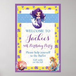 かわいいカラフル魔法の人魚ポスター ポスター