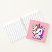 かわいいカラフル魔法の幸せユニコーンのアートワーク | ノートブック (内部)