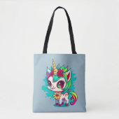 かわいいカラフル魔法の生き物ユニコーンのアートワーク | トートバッグ (正面)