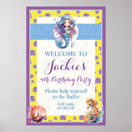 かわいいカラフル魔法人魚 ポスター