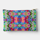 かわいいカラフル魔法花全体プリントTシャツ アクセサリーポーチ (裏面)