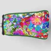 かわいいカラフル魔法花全体プリントTシャツ ゴルフヘッドカバー (正面)