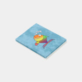 かわいいカラフル魚に微笑む虹のおもしろい ポストイット (アングル)