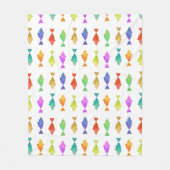 かわいいカラフル魚のパターンフリースブランケット フリースブランケット (正面)