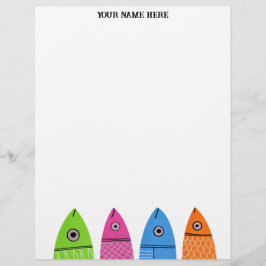 かわいいカラフル魚のパーソナライズされたレターヘッド レターヘッド
