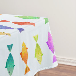 かわいいカラフル魚の柄 テーブルクロス