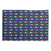 かわいいカラフル魚の柄 枕カバー (裏面)