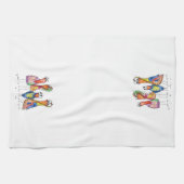 かわいいカラフル鳥お洒落4羽 キッチンタオル (横)