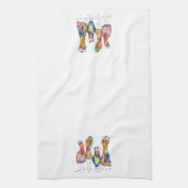 かわいいカラフル鳥お洒落4羽 キッチンタオル (縦)