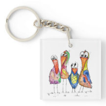 かわいいカラフル鳥お洒落4羽