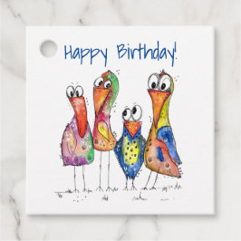 かわいいカラフル鳥お洒落4羽 フェイバータグ