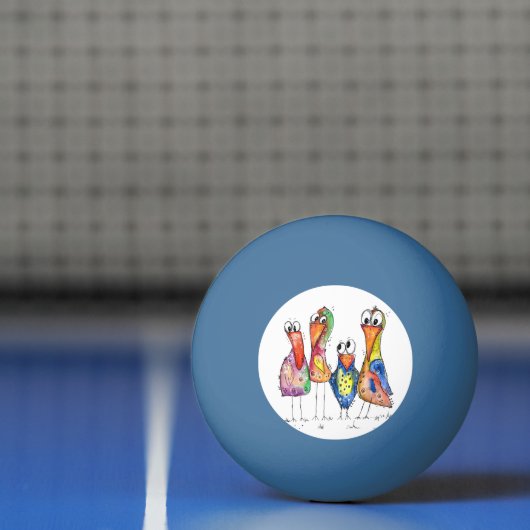 かわいいカラフル鳥お洒落4羽 卓球ボール (ネット)