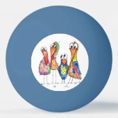 かわいいカラフル鳥お洒落4羽 卓球ボール (裏面)