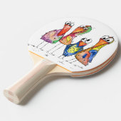 かわいいカラフル鳥お洒落4羽 卓球ラケット (正面アングル)