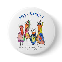 かわいいカラフル鳥お洒落4羽