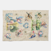 かわいいカラフル鳥 キッチンタオル (横)