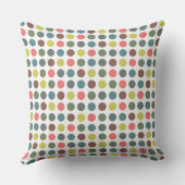 かわいいカラフル70sパターン水玉模様 クッション (裏面)