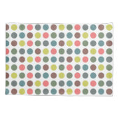 かわいいカラフル70sパターン水玉模様 枕カバー (裏面)