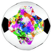 かわいいカラフル（ばちゃばちゃ）跳ねるデザイン サッカーボール (回転)