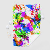 かわいいカラフル（ばちゃばちゃ）跳ねる絵を描デザイン ゴルフタオル (インサイチュ)