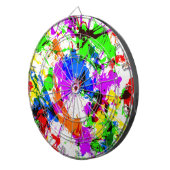 かわいいカラフル（ばちゃばちゃ）跳ねる絵を描デザイン ダーツボード (正面右)