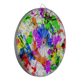 かわいいカラフル（ばちゃばちゃ）跳ねる絵を描デザイン ダーツボード (正面左)