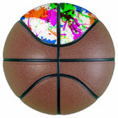 かわいいカラフル（ばちゃばちゃ）跳ねる絵を描デザイン バスケットボール (右)